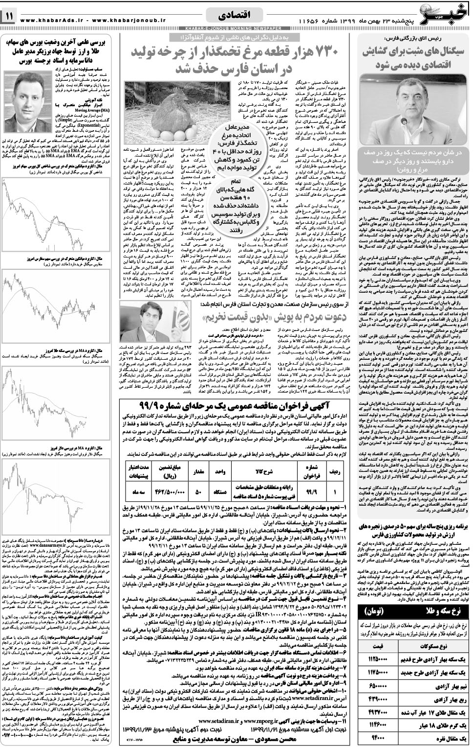 مشاهده صفحه ۱۱ روزنامه خبرجنوب تاریخ ۲۳ بهمن سال ۱۳۹۹