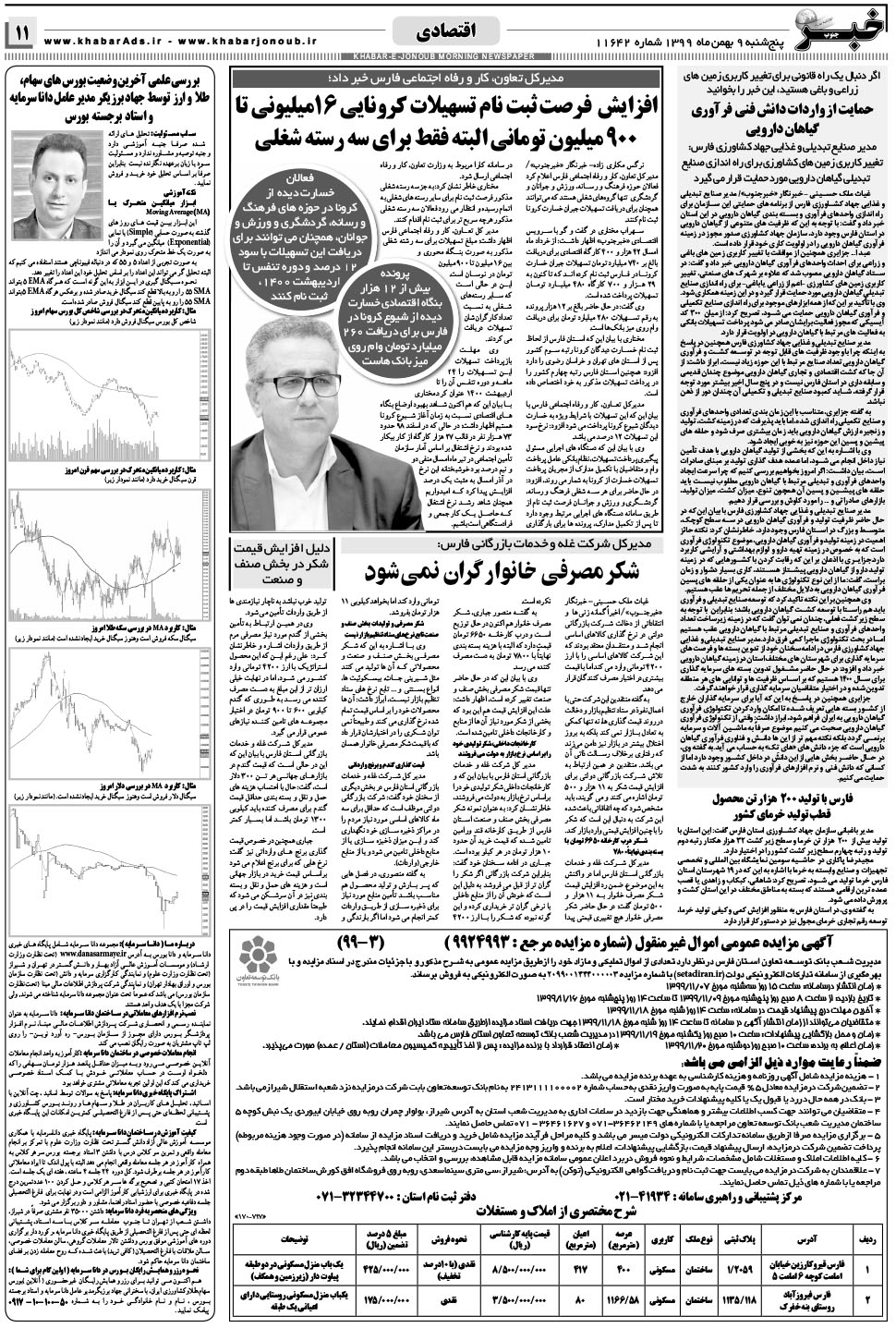 مشاهده صفحه ۱۱ روزنامه خبرجنوب تاریخ ۹ بهمن سال ۱۳۹۹