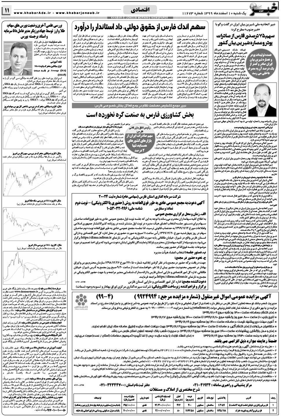 مشاهده صفحه ۱۱ روزنامه خبرجنوب تاریخ ۱۰ اسفند سال ۱۳۹۹