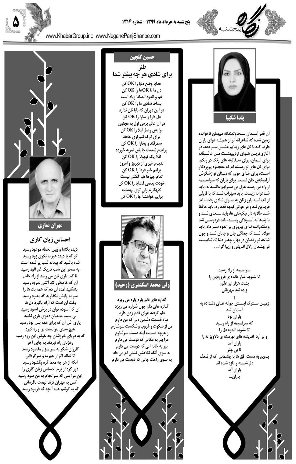 مشاهده صفحه ۲۱ روزنامه خبرجنوب تاریخ ۸  سال ۱۳۹۹