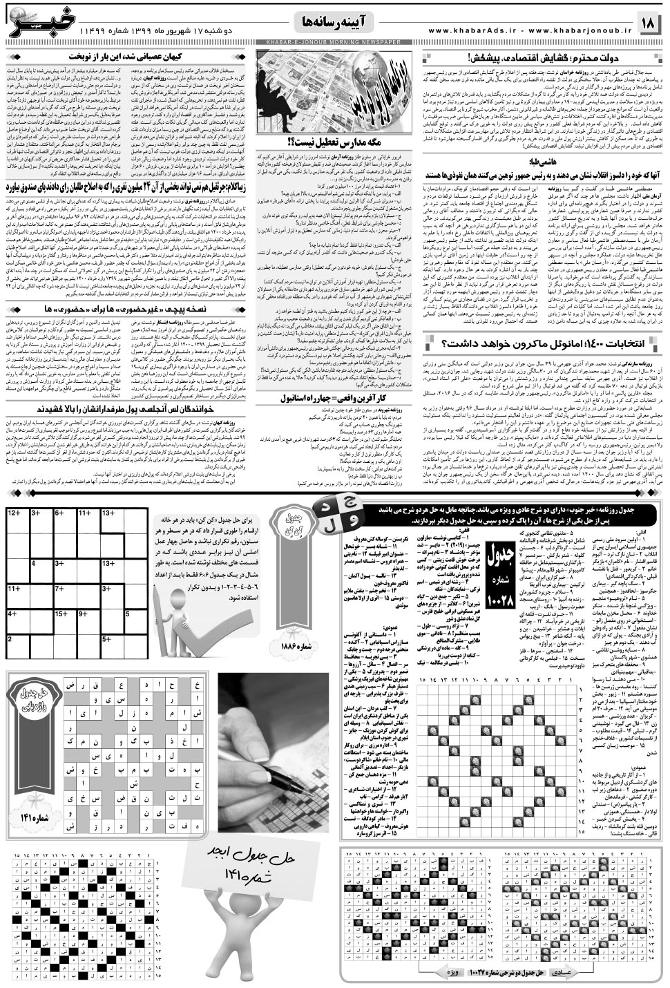 مشاهده صفحه ۱۸ روزنامه خبرجنوب تاریخ ۱۷  سال ۱۳۹۹