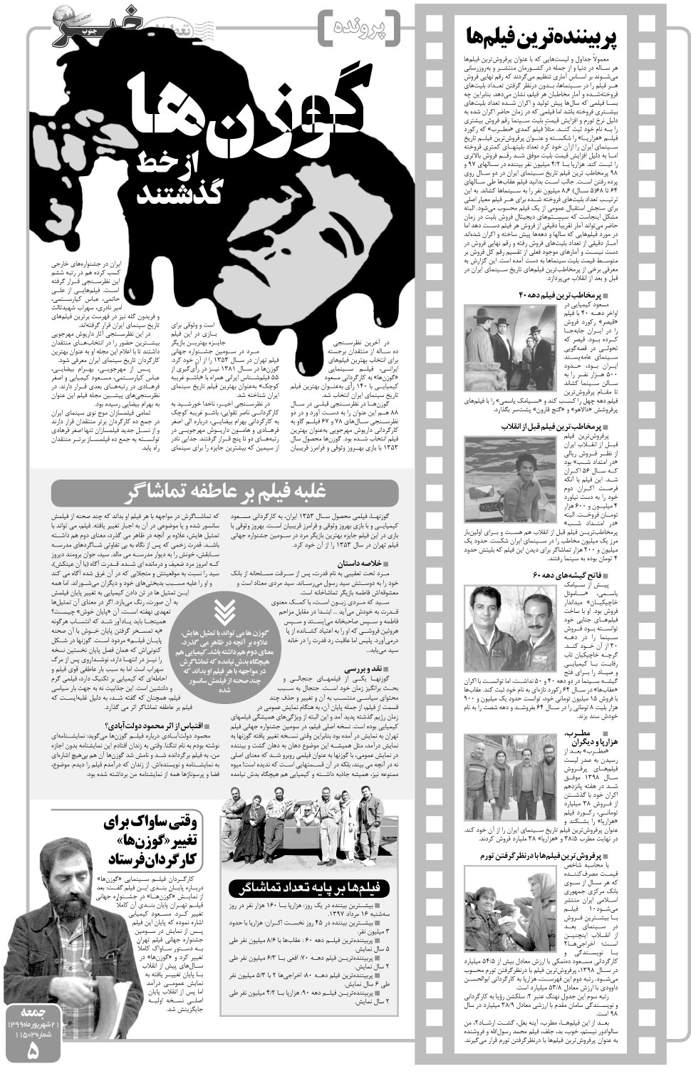 مشاهده صفحه ۵ روزنامه خبرجنوب تاریخ ۲۱  سال ۱۳۹۹