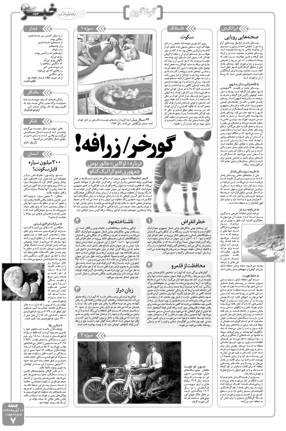 مشاهده صفحه ۷ روزنامه خبرجنوب تاریخ ۱۶  سال ۱۳۹۹