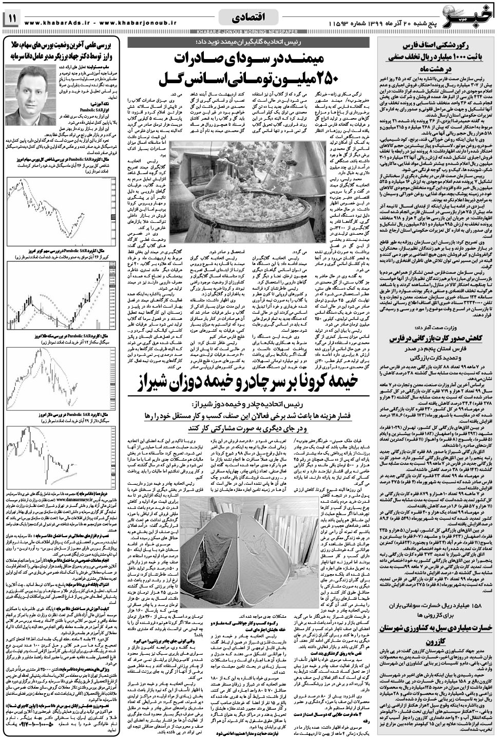 مشاهده صفحه ۱۱ روزنامه خبرجنوب تاریخ ۲۰  سال ۱۳۹۹