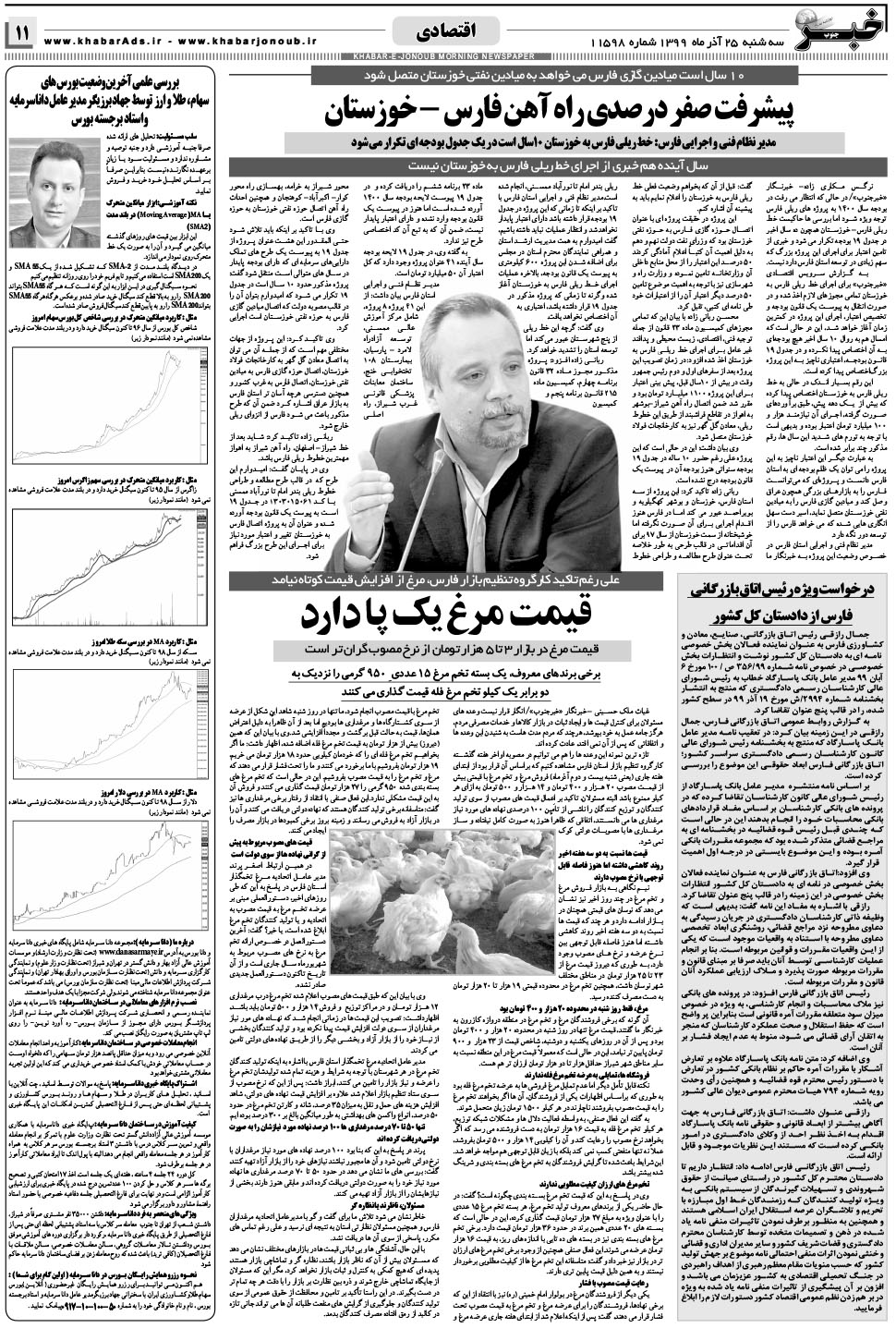 مشاهده صفحه ۱۱ روزنامه خبرجنوب تاریخ ۲۵  سال ۱۳۹۹