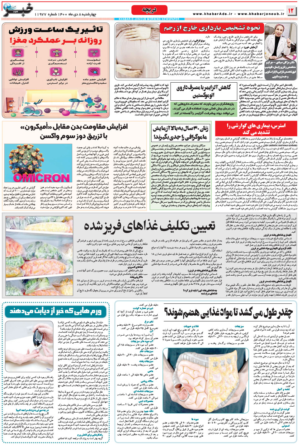 مشاهده صفحه ۱۲ روزنامه خبرجنوب تاریخ ۸ دی سال ۱۴۰۰