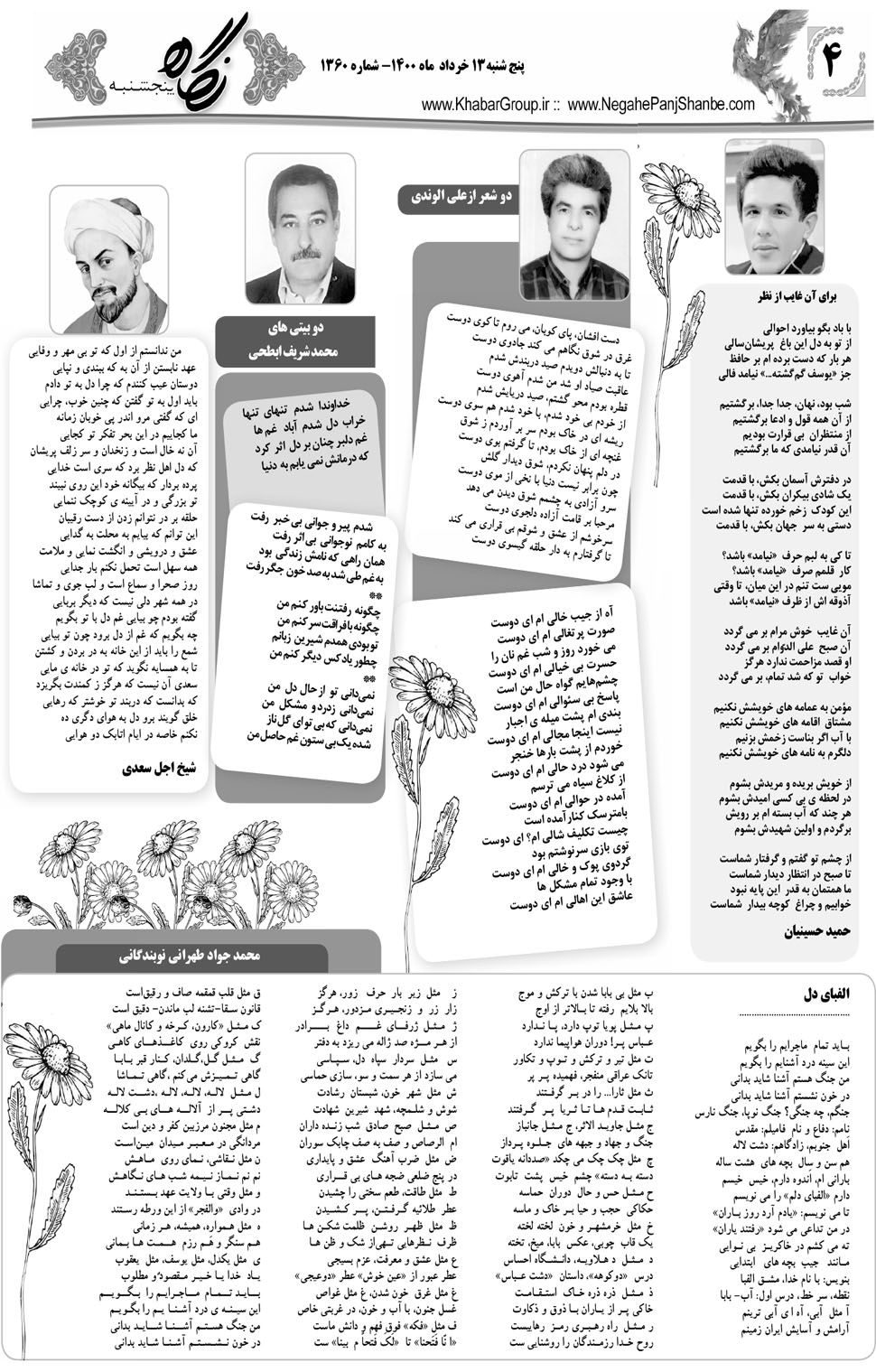 مشاهده صفحه ۲۰ روزنامه خبرجنوب تاریخ ۱۳  سال ۱۴۰۰