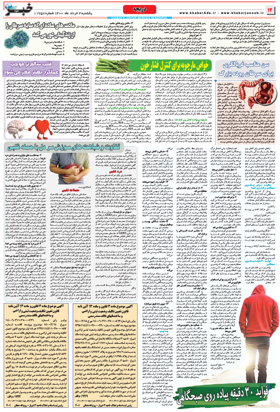 مشاهده صفحه ۱۲ روزنامه خبرجنوب تاریخ ۲  سال ۱۴۰۰