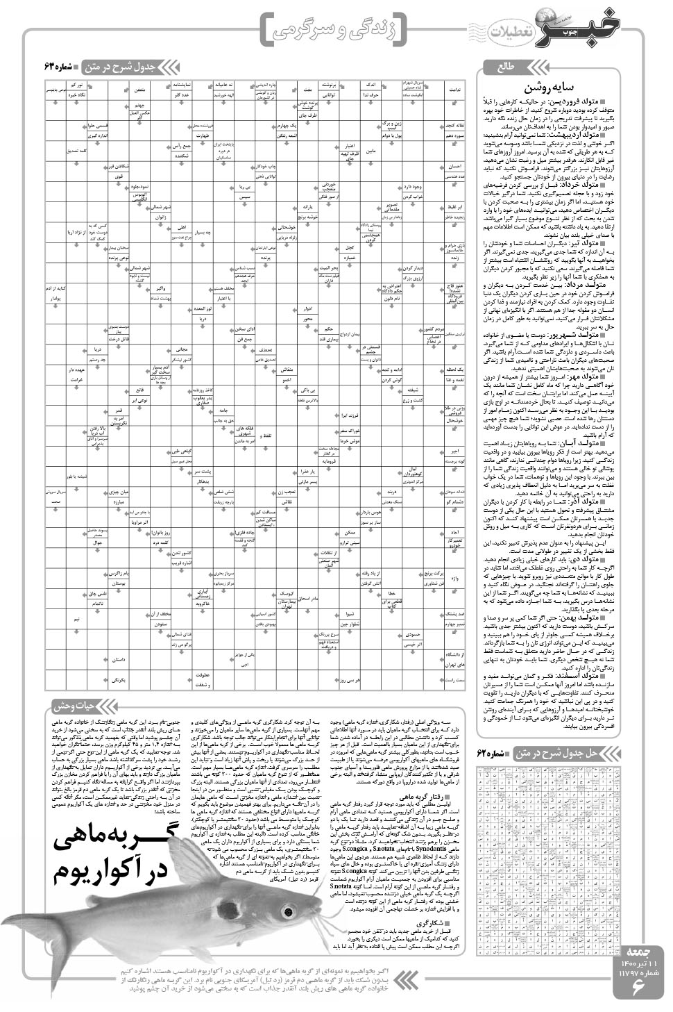 مشاهده صفحه ۶ روزنامه خبرجنوب تاریخ ۱۱  سال ۱۴۰۰