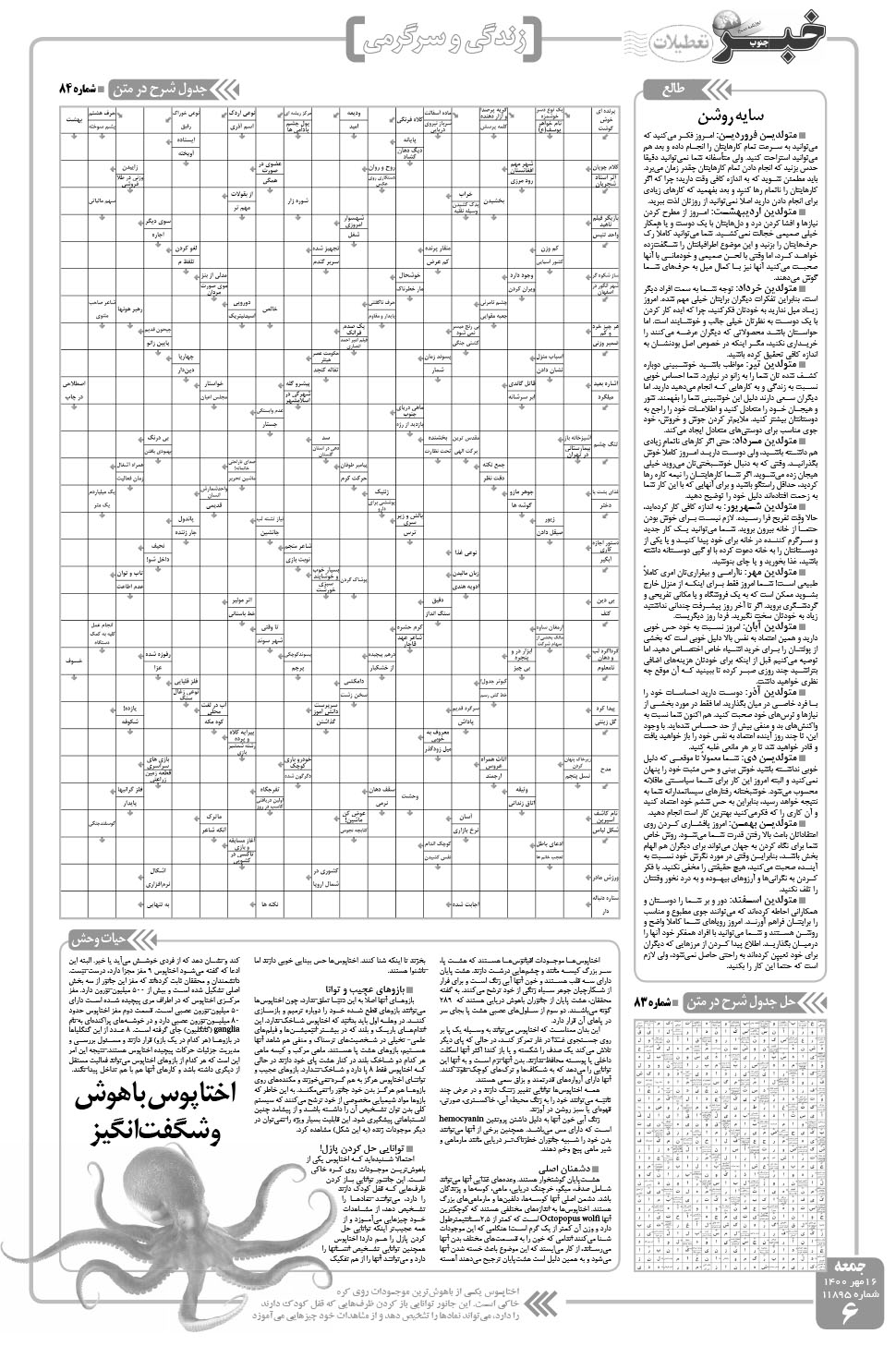 مشاهده صفحه ۶ روزنامه خبرجنوب تاریخ ۱۶  سال ۱۴۰۰