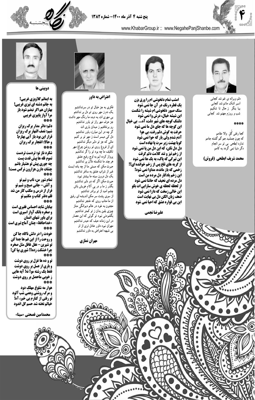 مشاهده صفحه ۲۰ روزنامه خبرجنوب تاریخ ۴  سال ۱۴۰۰