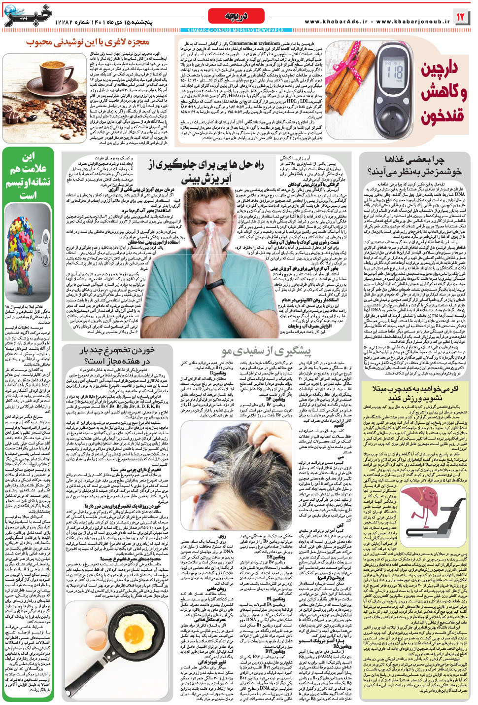 مشاهده صفحه ۱۲ روزنامه خبرجنوب تاریخ ۱۵ دی سال ۱۴۰۱