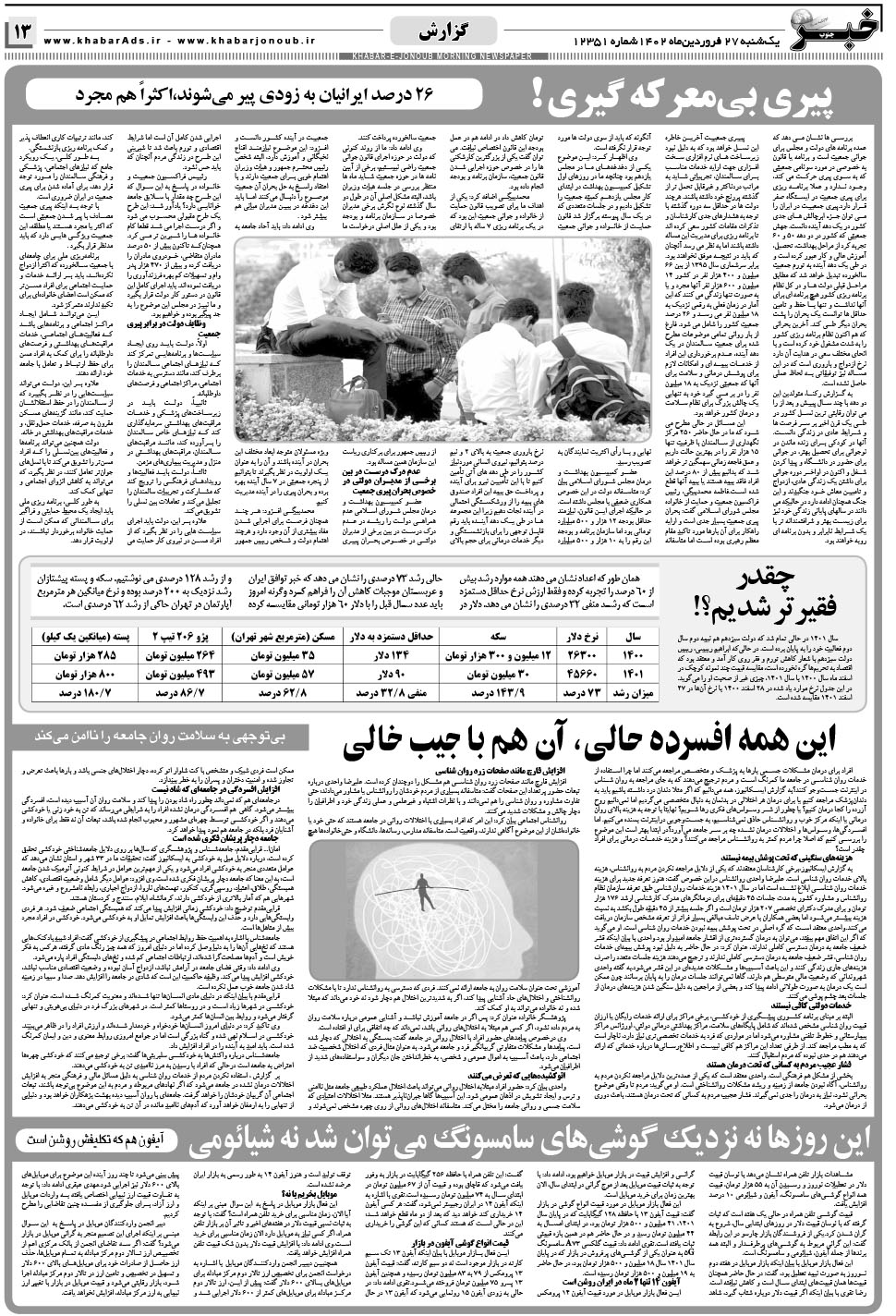 مشاهده صفحه ۱۳ روزنامه خبرجنوب تاریخ ۲۷  سال ۱۴۰۲