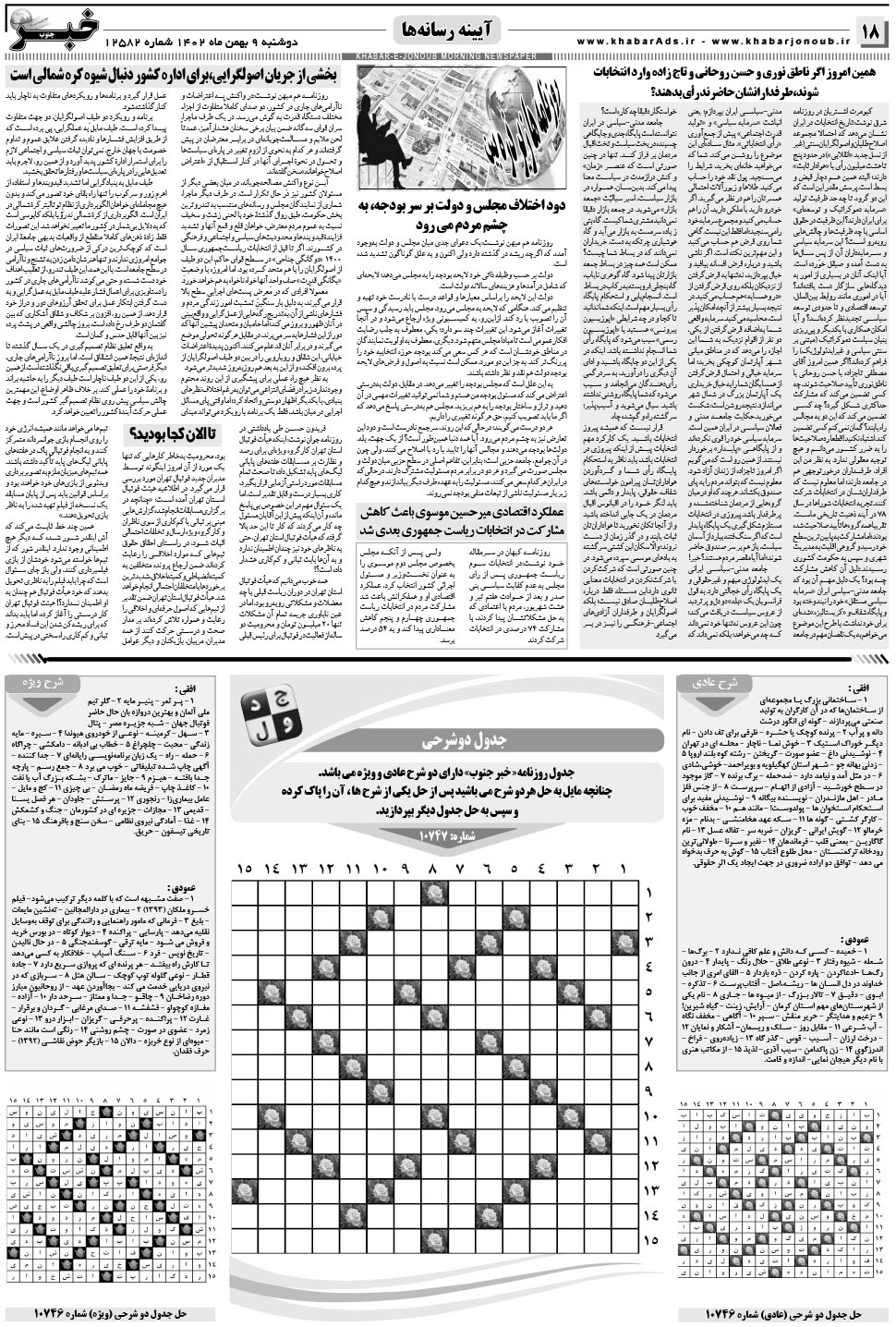 مشاهده صفحه ۱۸ روزنامه خبرجنوب تاریخ ۹ بهمن سال ۱۴۰۲