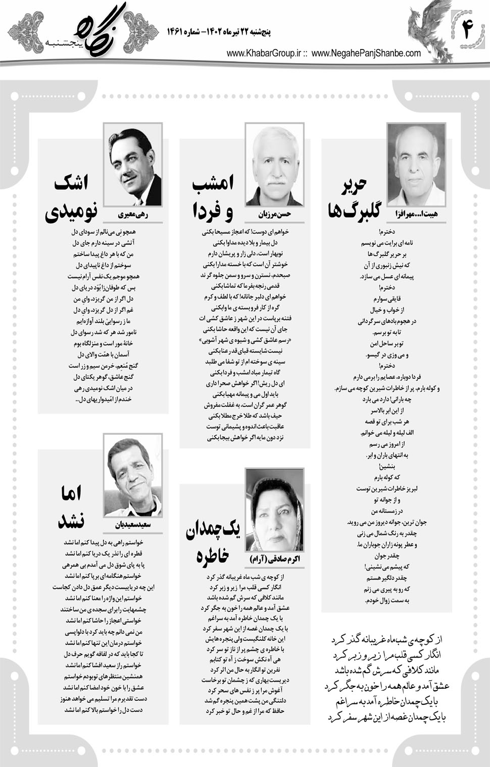 مشاهده صفحه ۲۰ روزنامه خبرجنوب تاریخ ۲۲  سال ۱۴۰۲