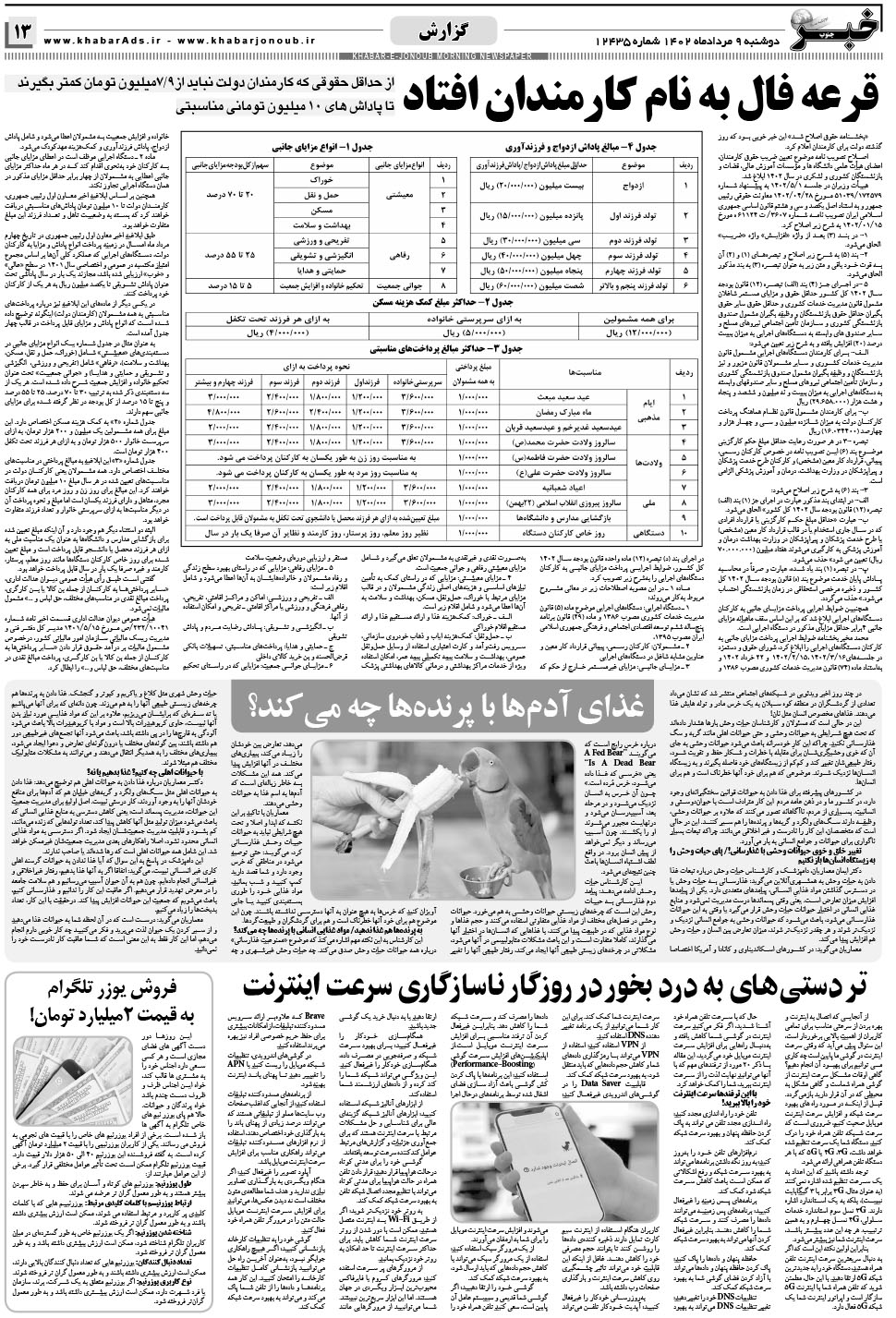 مشاهده صفحه ۱۳ روزنامه خبرجنوب تاریخ ۹  سال ۱۴۰۲