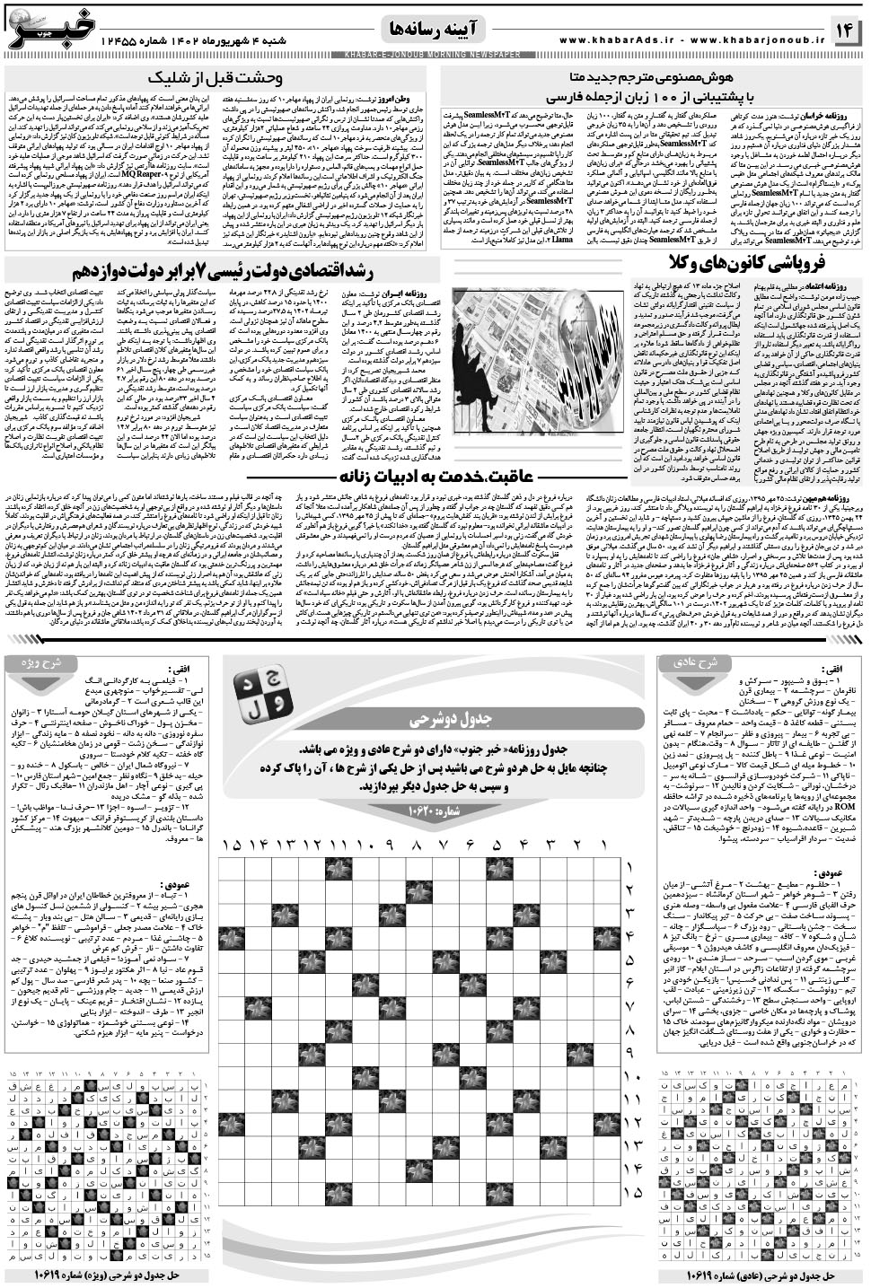 مشاهده صفحه ۱۴ روزنامه خبرجنوب تاریخ ۴  سال ۱۴۰۲