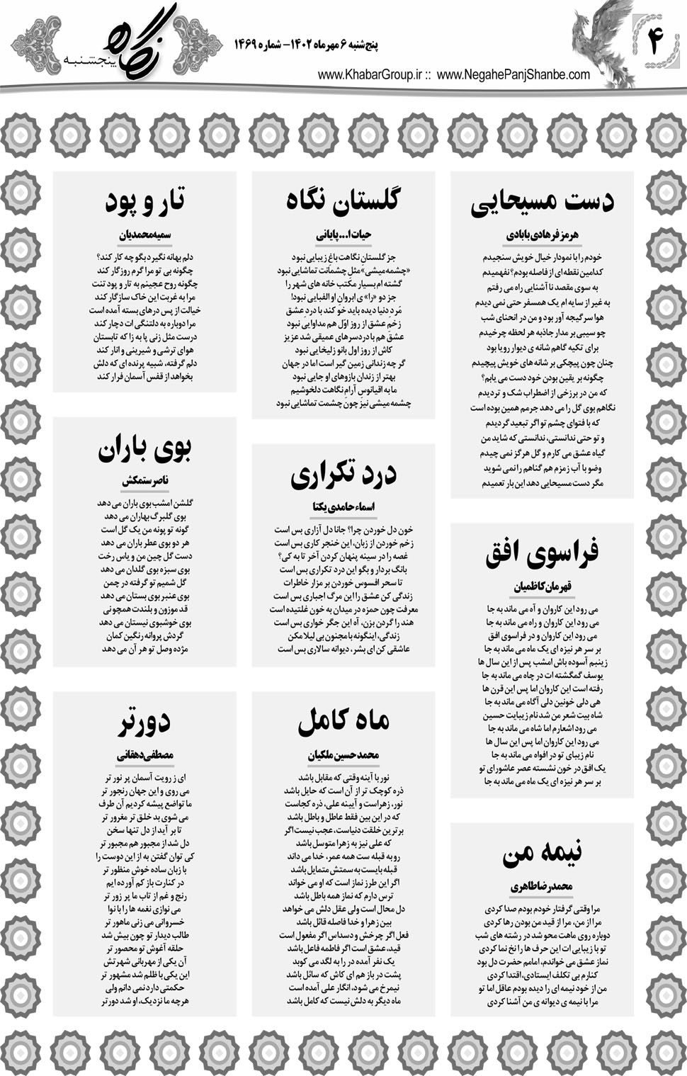 مشاهده صفحه ۲۰ روزنامه خبرجنوب تاریخ ۶  سال ۱۴۰۲
