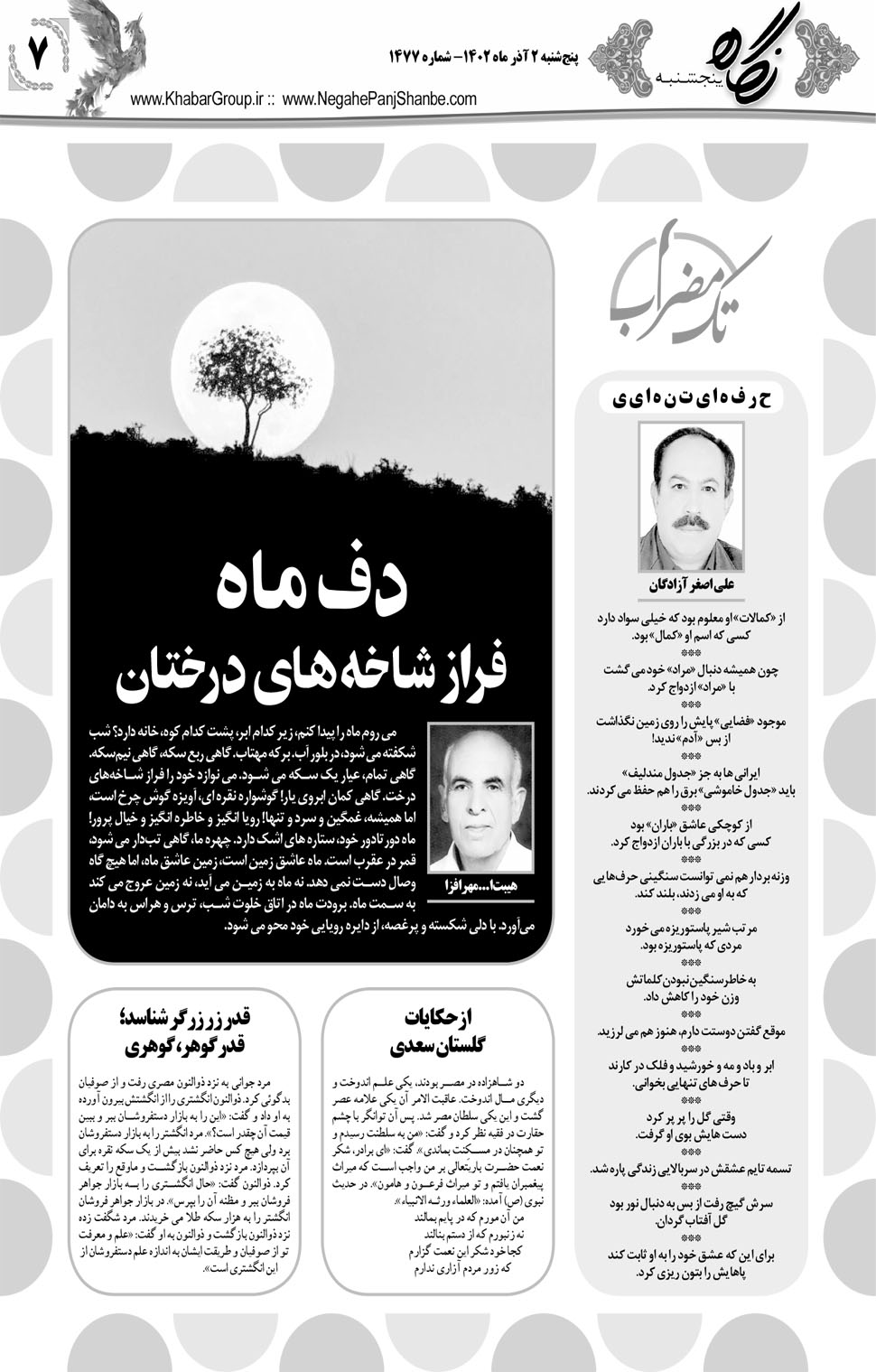 مشاهده صفحه ۲۳ روزنامه خبرجنوب تاریخ ۲  سال ۱۴۰۲