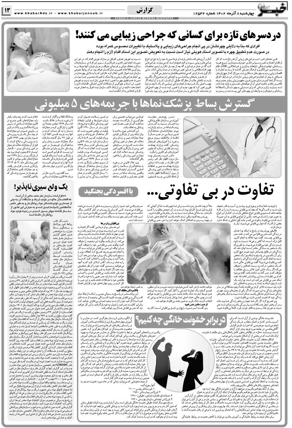 مشاهده صفحه ۱۳ روزنامه خبرجنوب تاریخ ۸  سال ۱۴۰۲